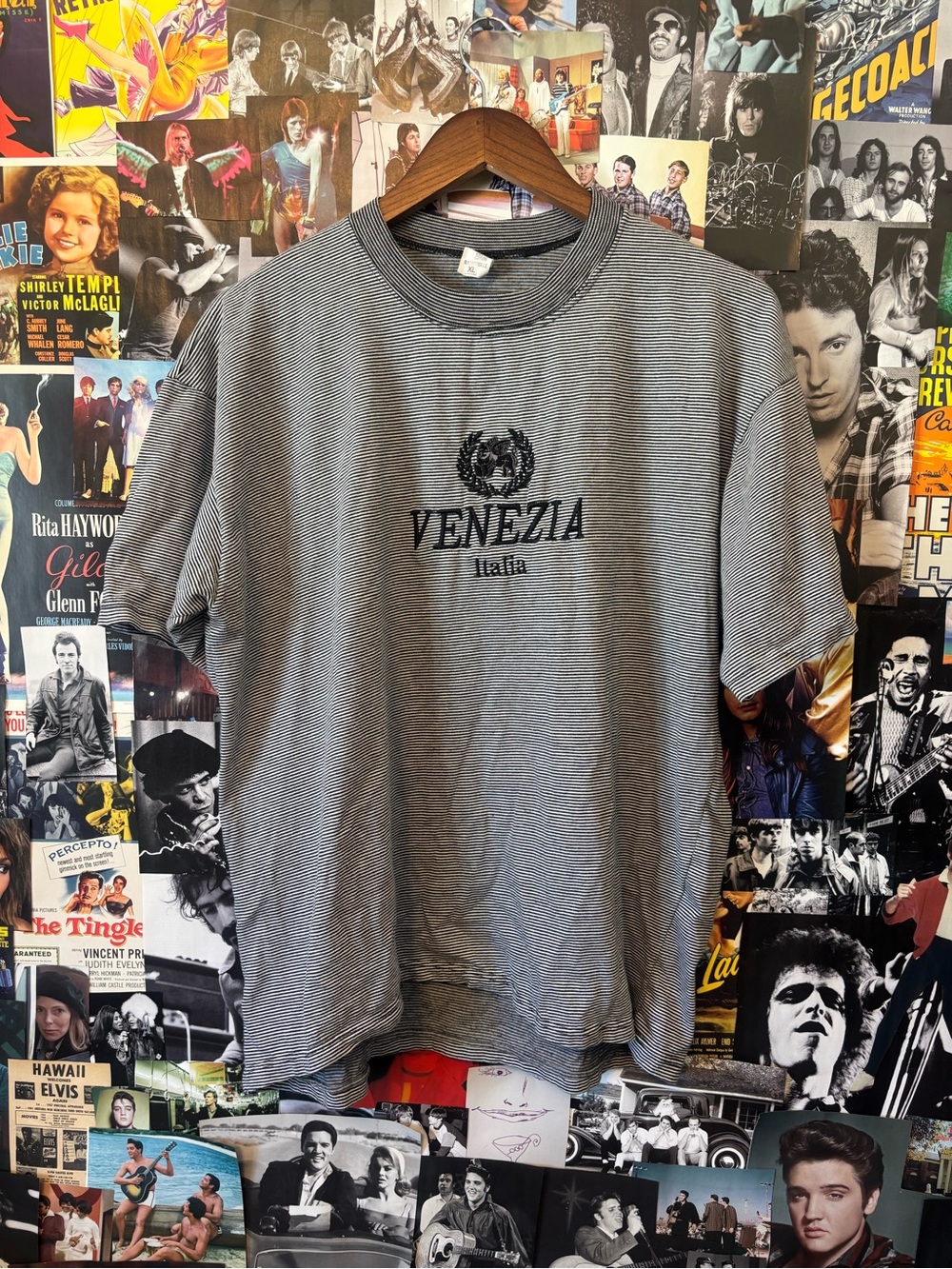 Men's Grey Striped Short Sleeve Tee